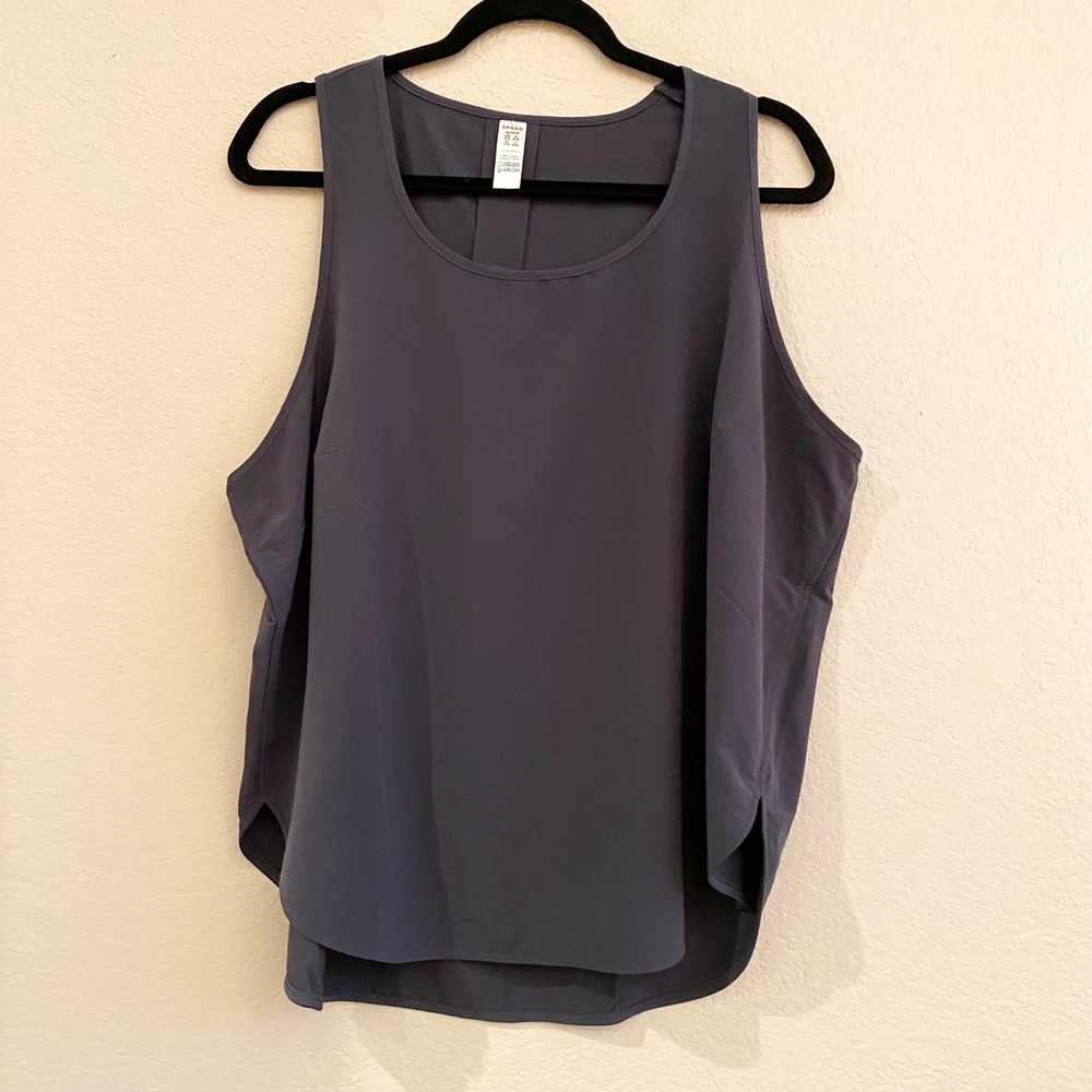 SPANX Out of Office Sleeveless Tank Top Charcoal Gray Plus Size 1X